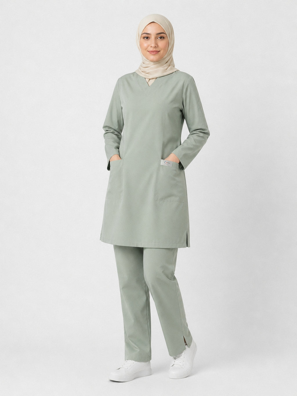 scrub rosa-vert clair