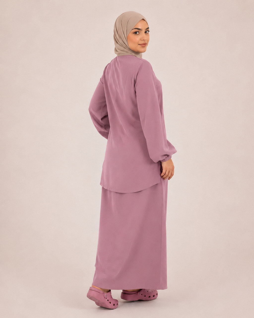 scrub jupe-mauve rose