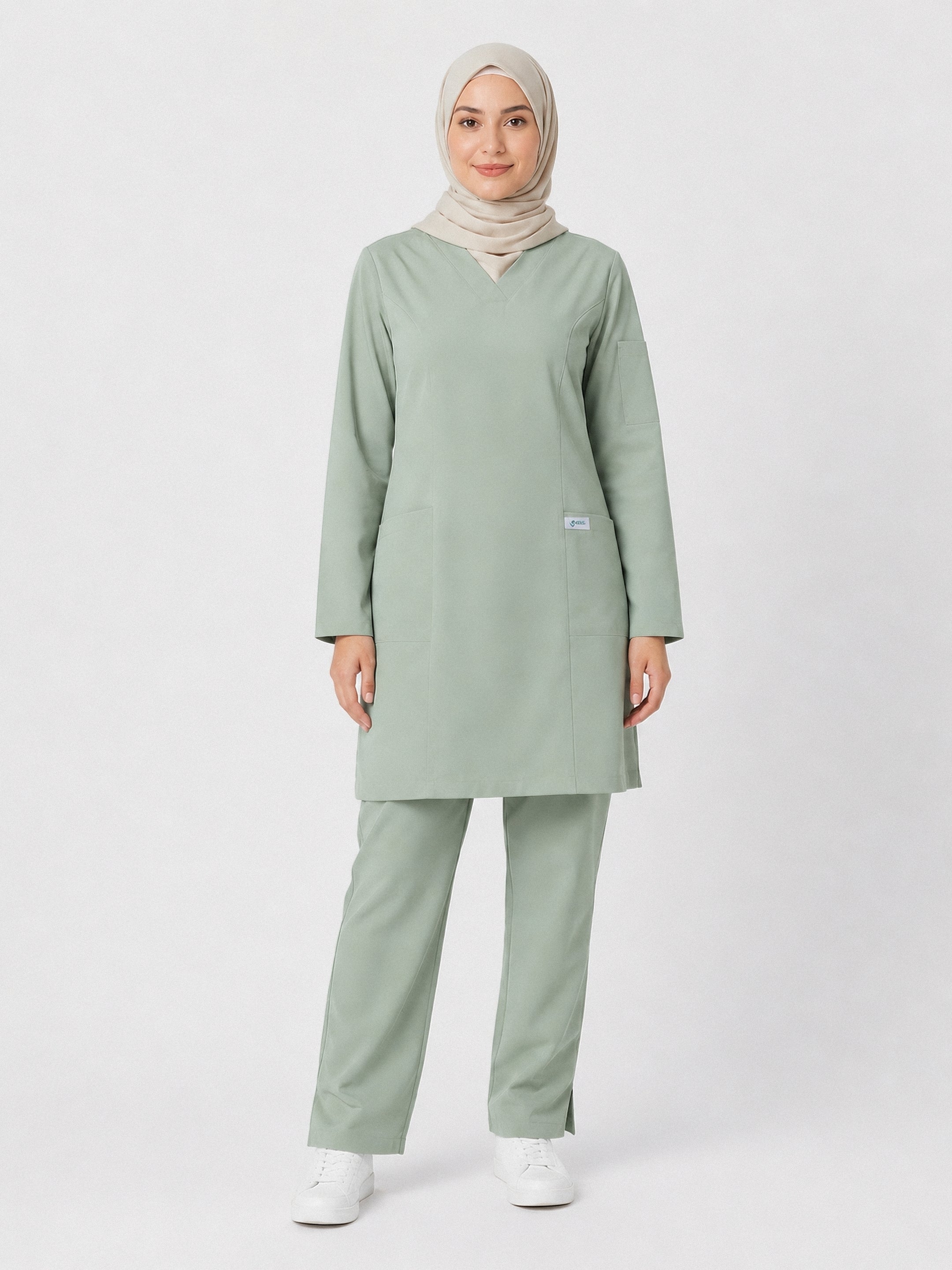 scrub rosa-vert clair