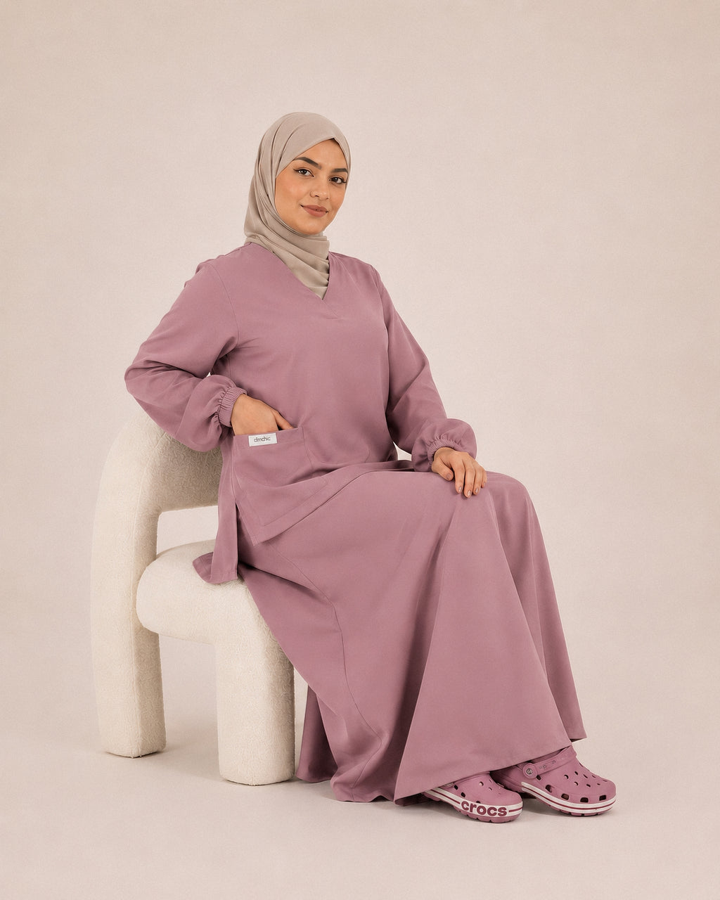 scrub jupe-mauve rose