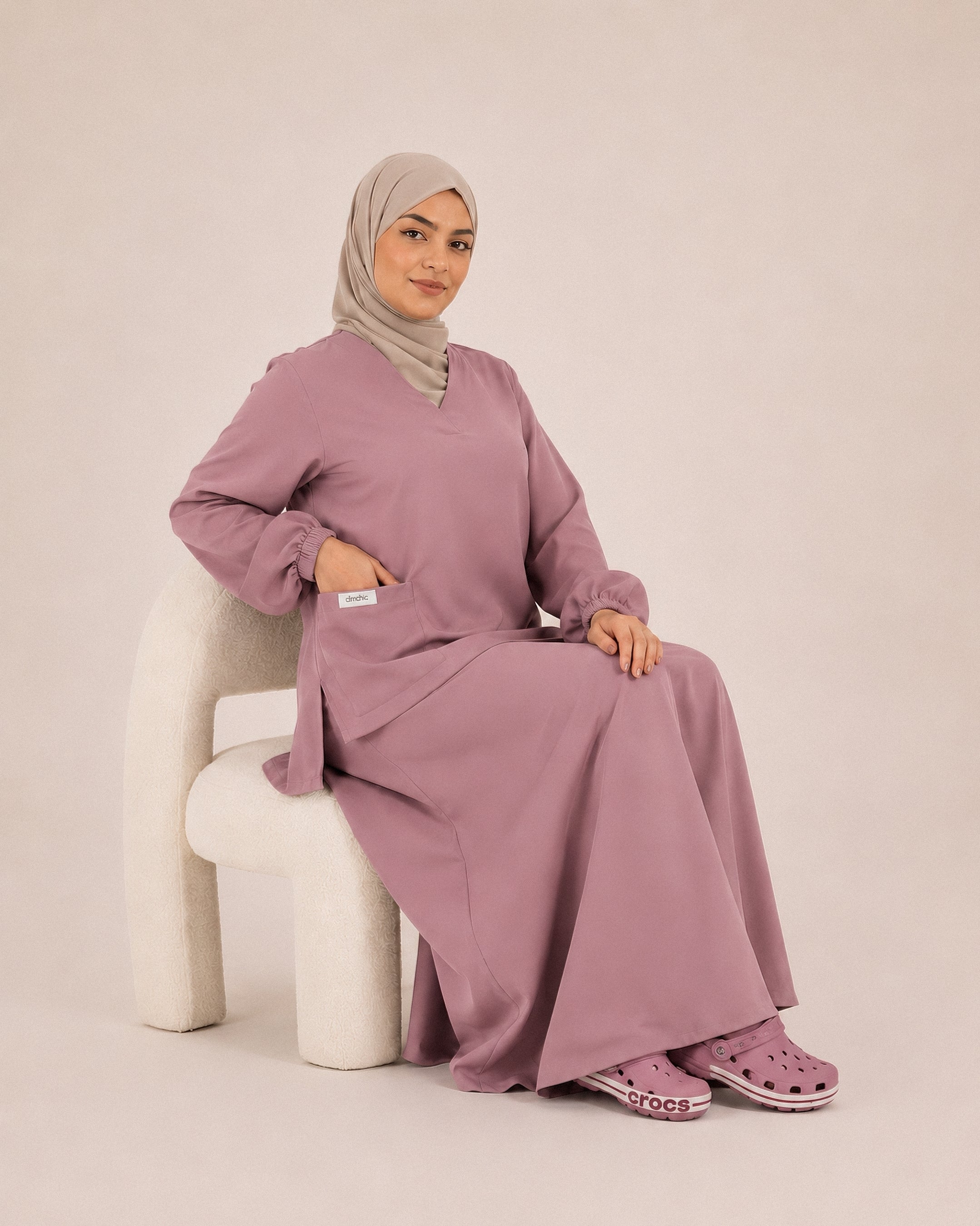 scrub jupe-mauve rose