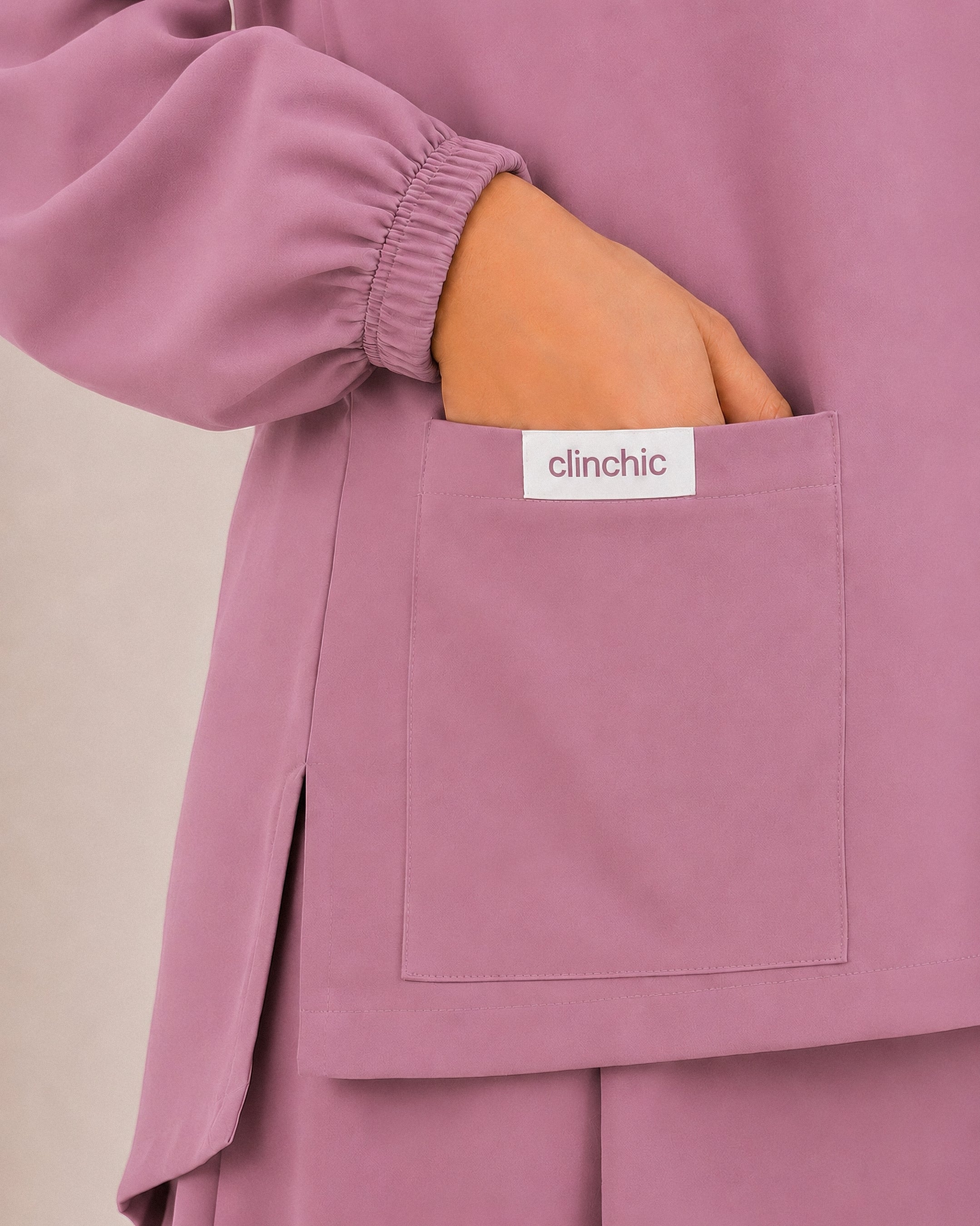scrub jupe-mauve rose