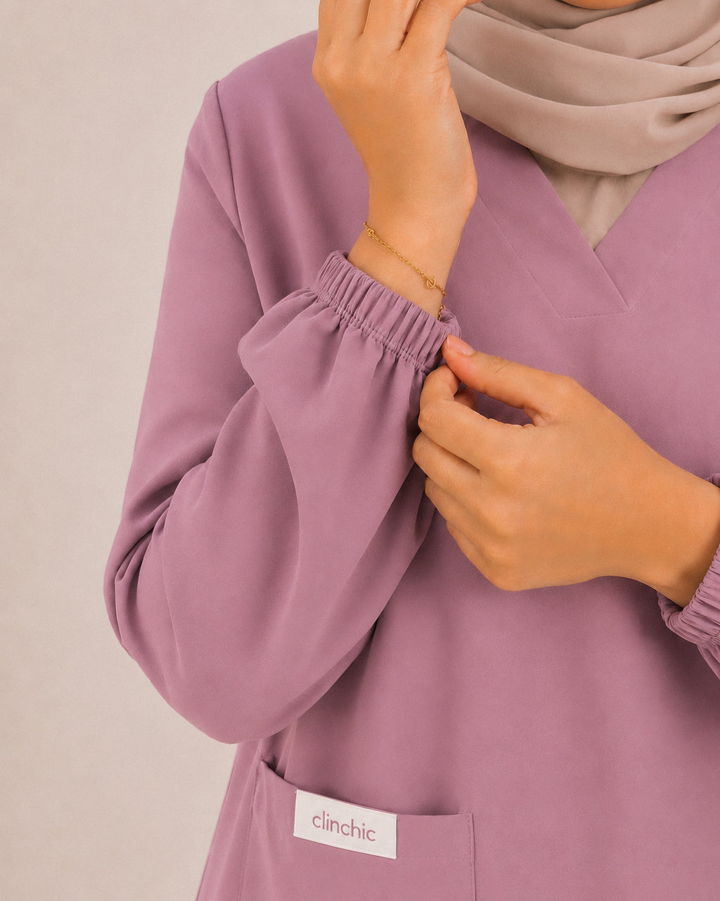 scrub jupe-mauve rose