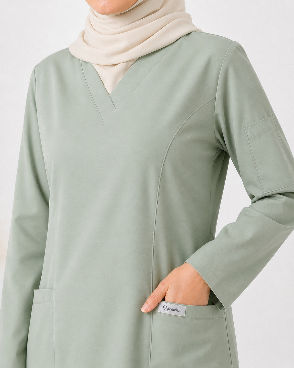scrub rosa-vert clair