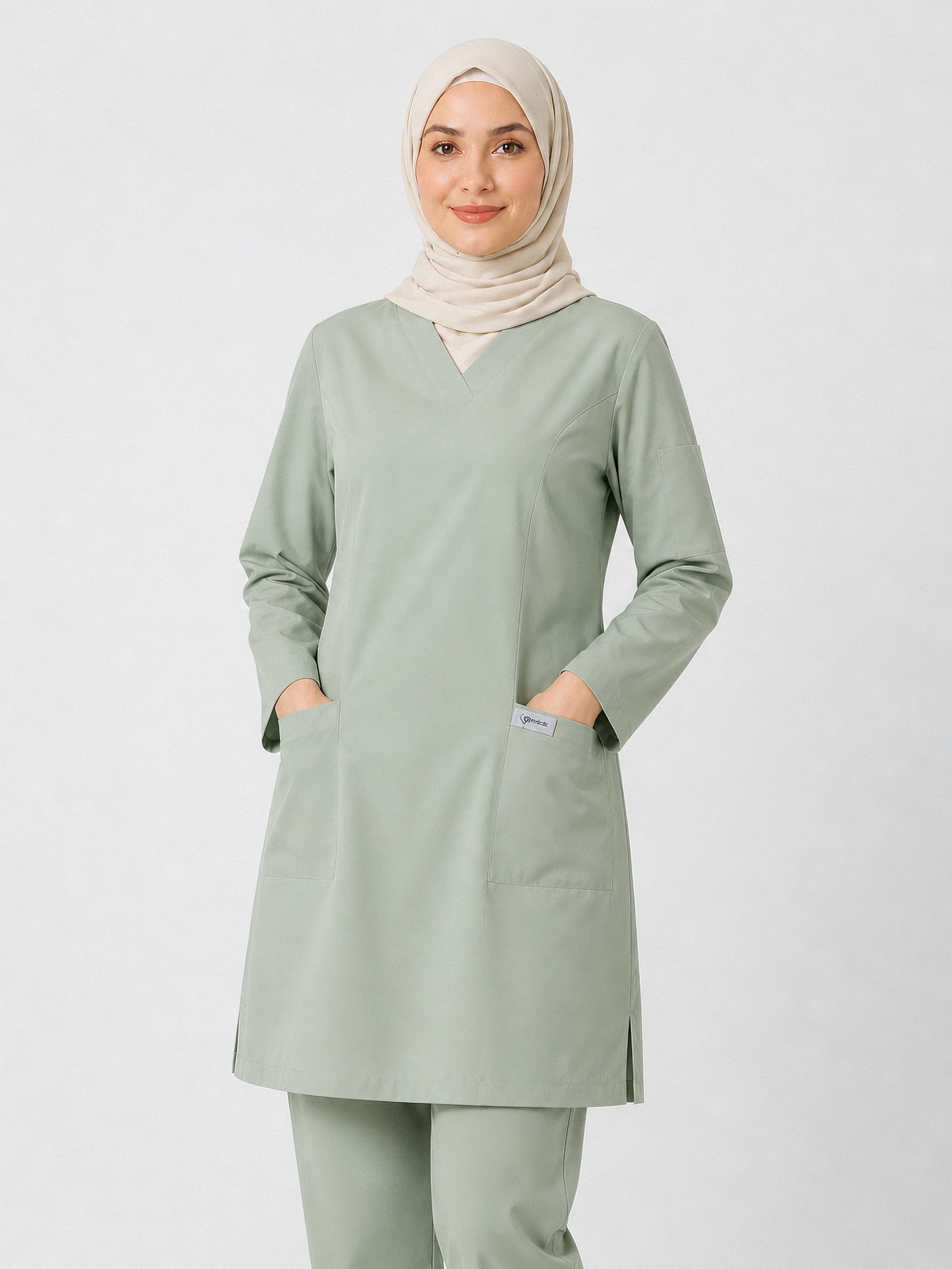 scrub rosa-vert clair