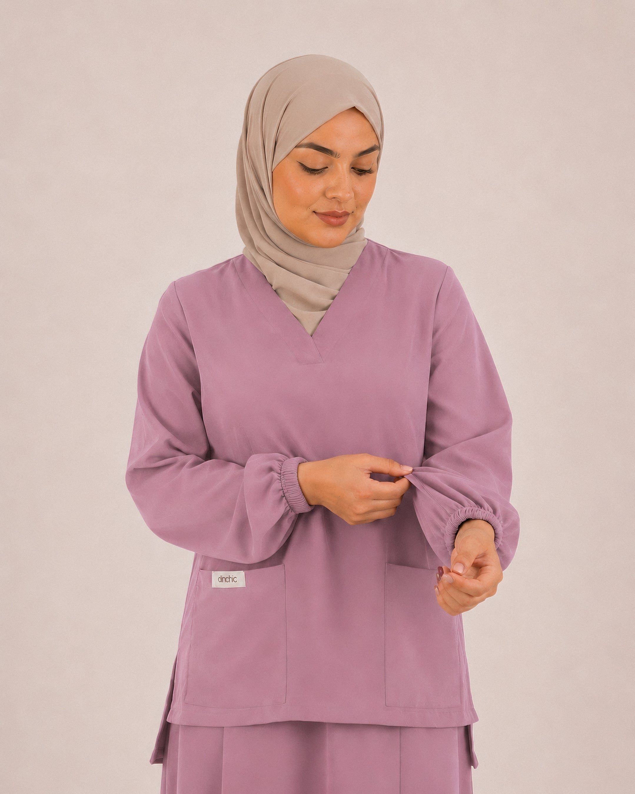 scrub jupe-mauve rose